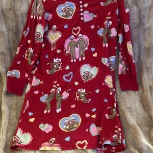 NICK&NORA MONKEYS VALENTINE GOWN, *RARE*, SZ L, EUC, NO FLAWS, WHIMSICAL